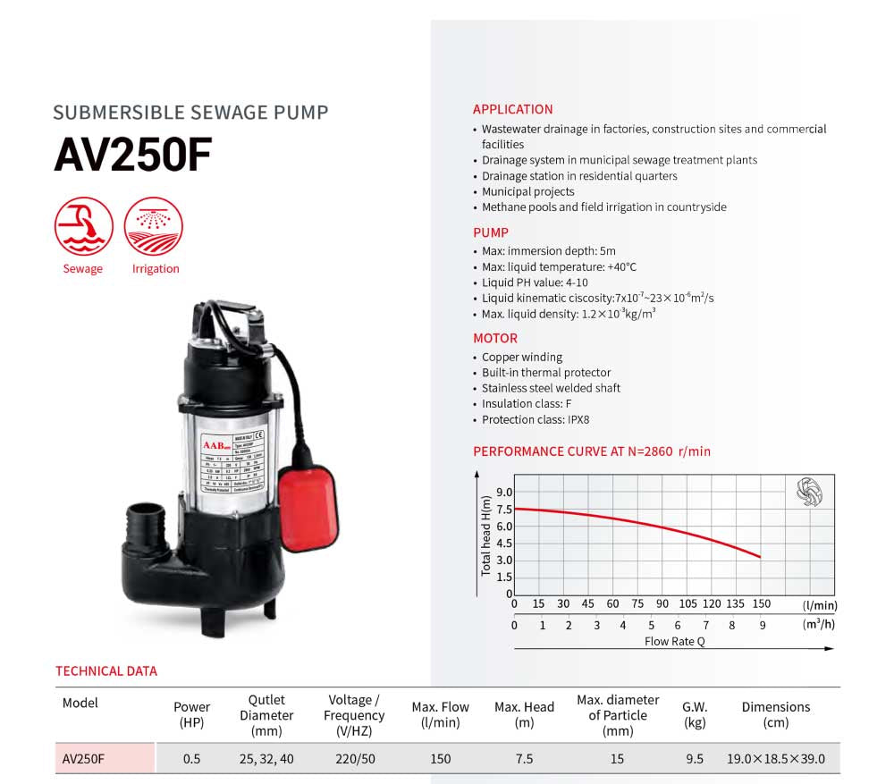 Submersible Pump AV250F