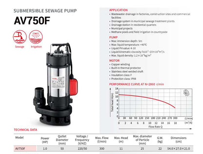 Submersible Pump AV750F