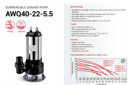 Submersible Pump AWQ25-30-5.5
